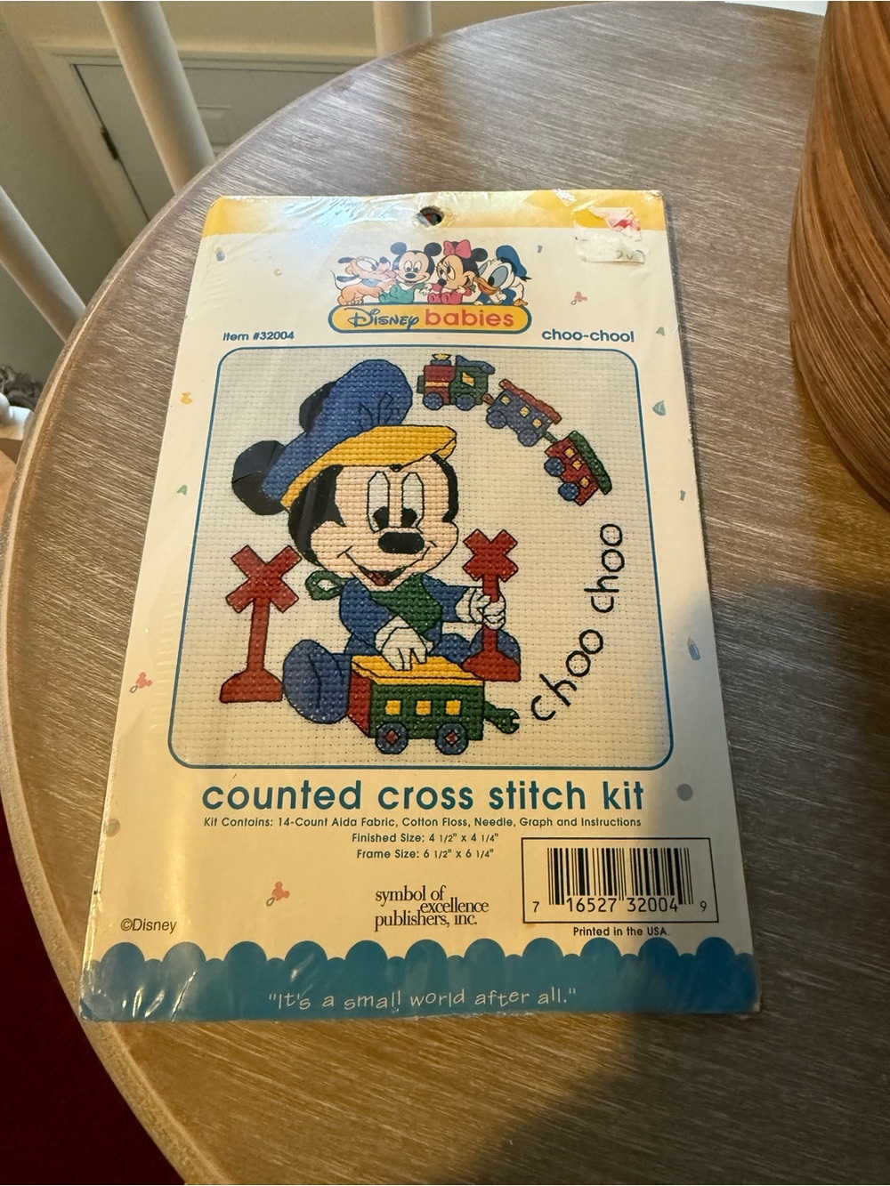 Disney Babies Counted Cross Stitch Kit Baby Mickey Choo-Choo #32004 New Vintage
